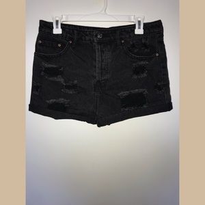 Distressed Black Denim Jeans